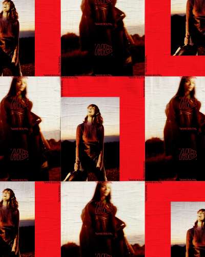 Series of posters pasted in the urban space, forming a bold visual identity for Marie Boutin through repetition, red structures, and the MB monogram.